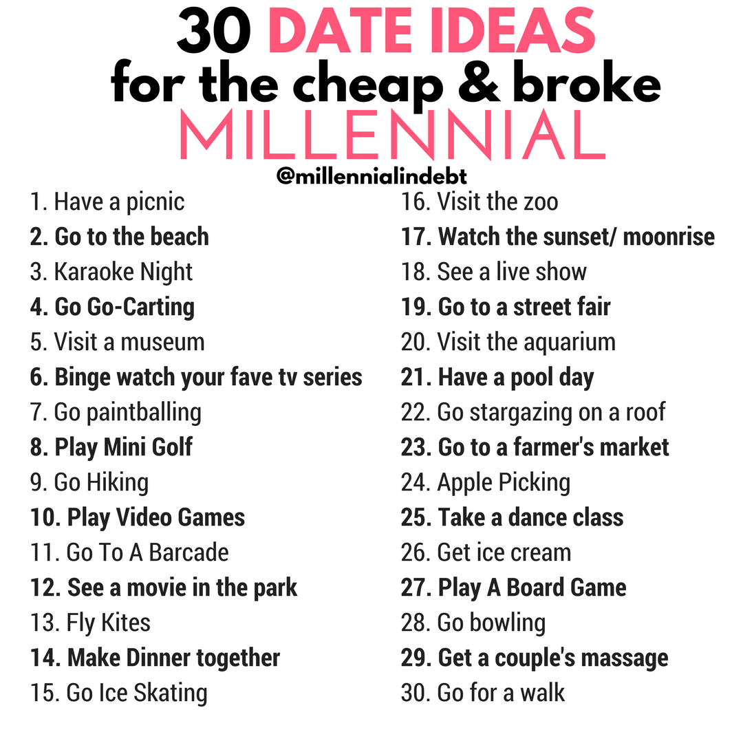 30 Date Ideas For The Cheap & Broke Millennial